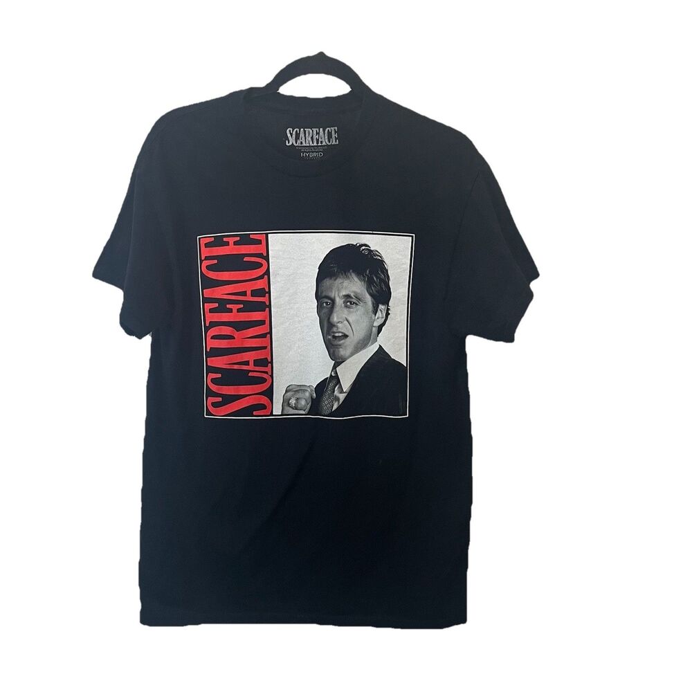 Scarface Hybrid Black Red White Graphic Tee Shirt Short Sleeve Mens Size M